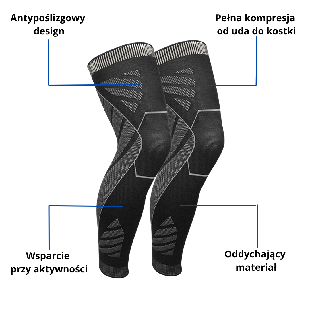 Opaska kompresyjna na kolano i całą nogę - szczegóły