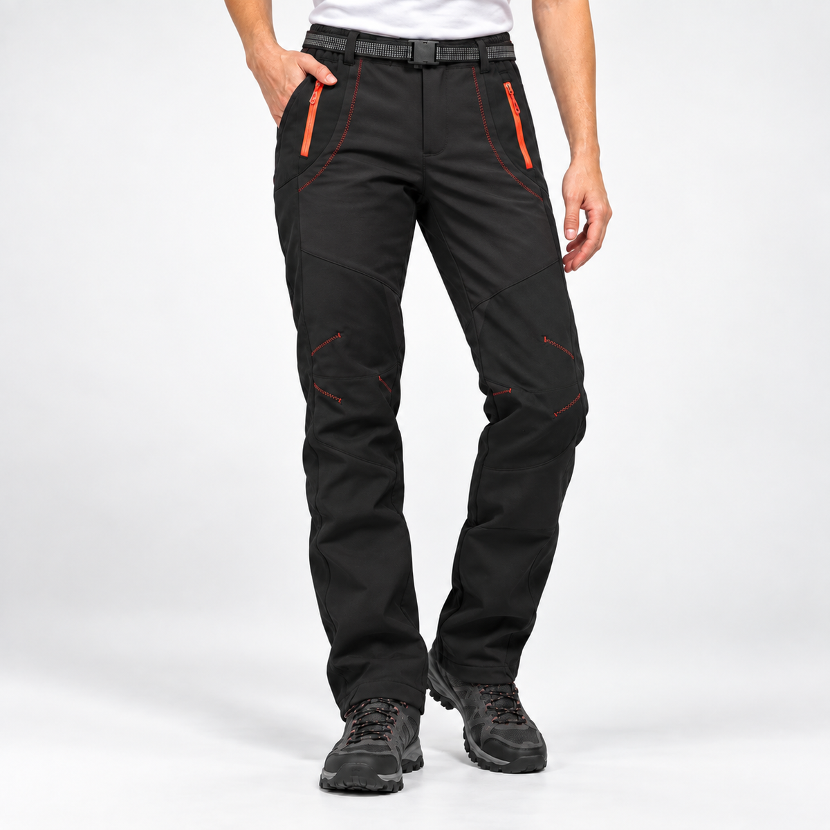 Spodnie ocieplane damskie softshell - czarny