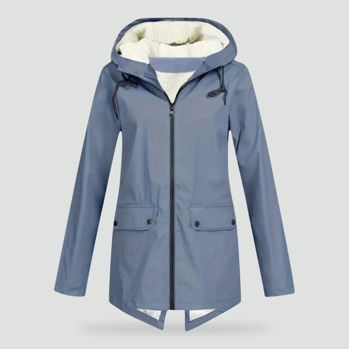 Fleece lined raincoat in Blue