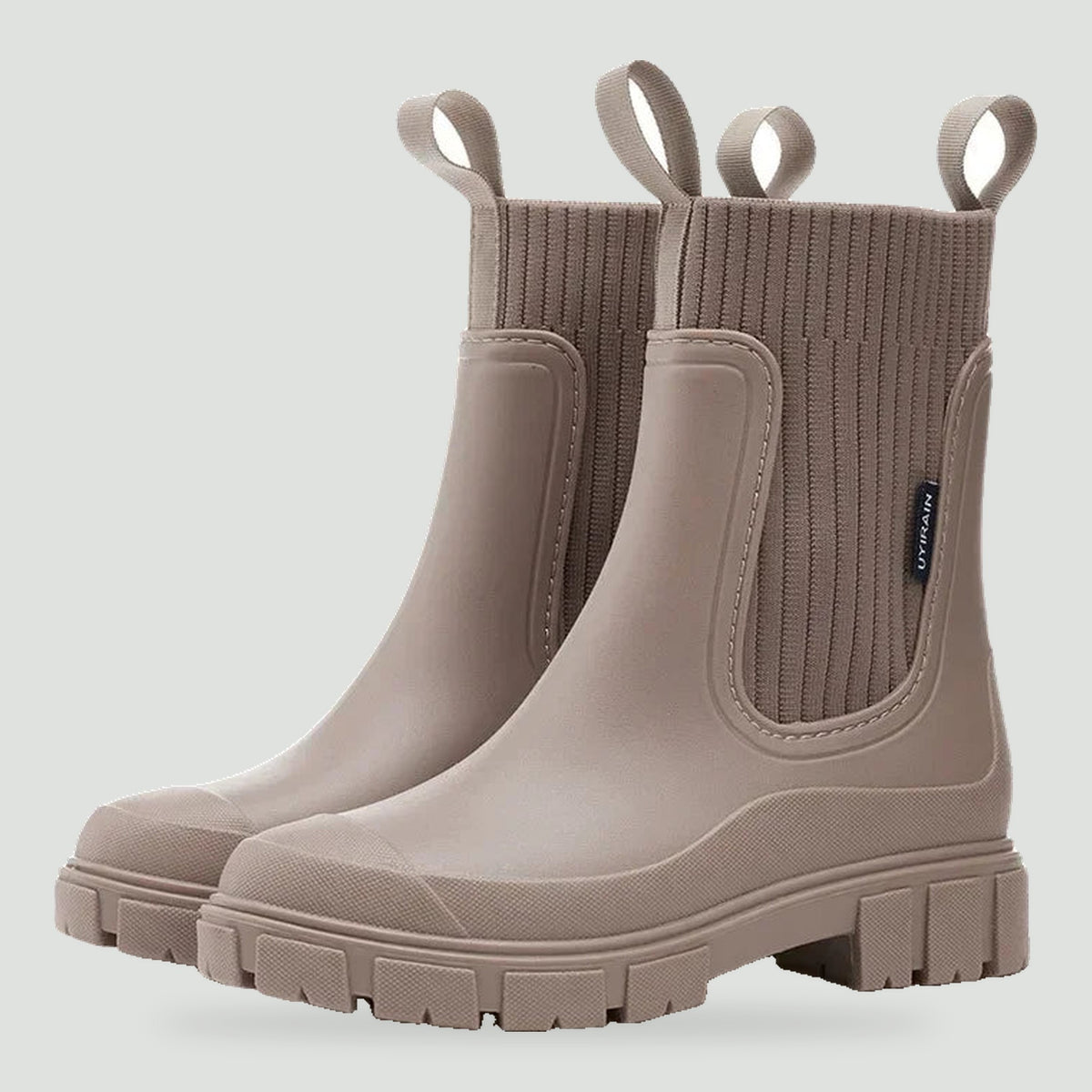 Chelsea rain boots in Taupe
