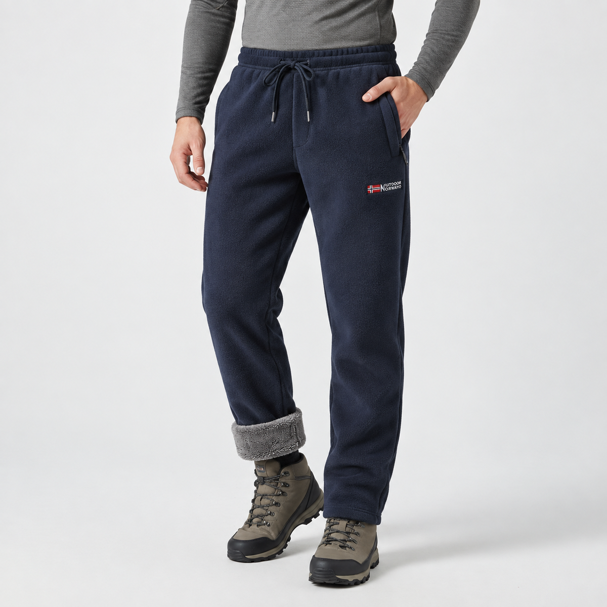 Fleece lined pants in Blue