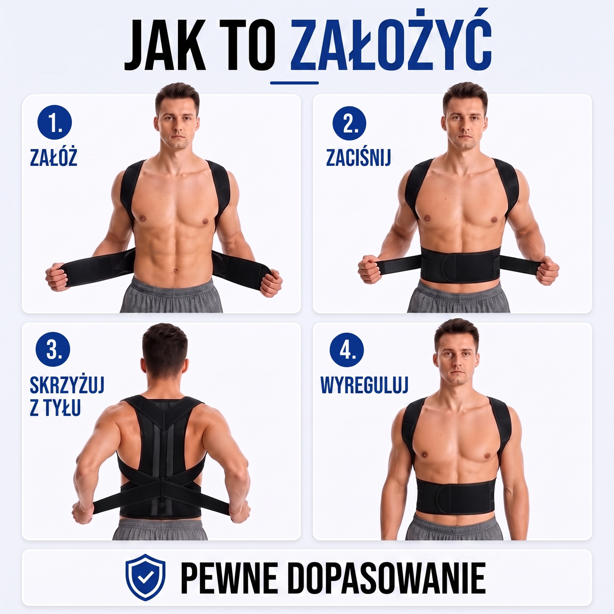 Korektor postawy pleców regulowany - szczegóły