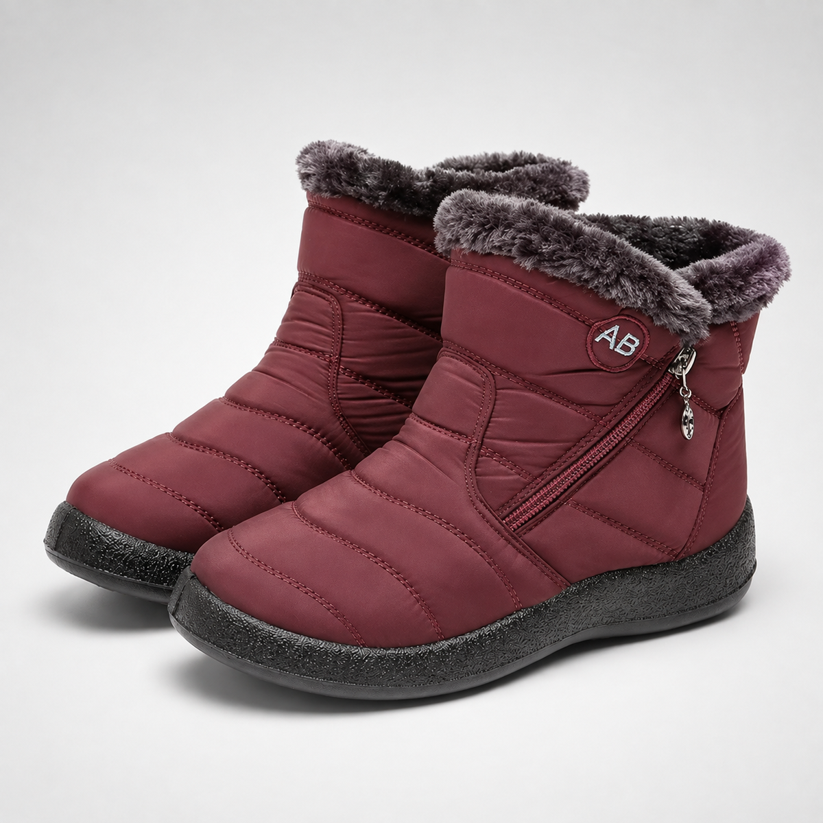 Ankle winter boots in Burgundy