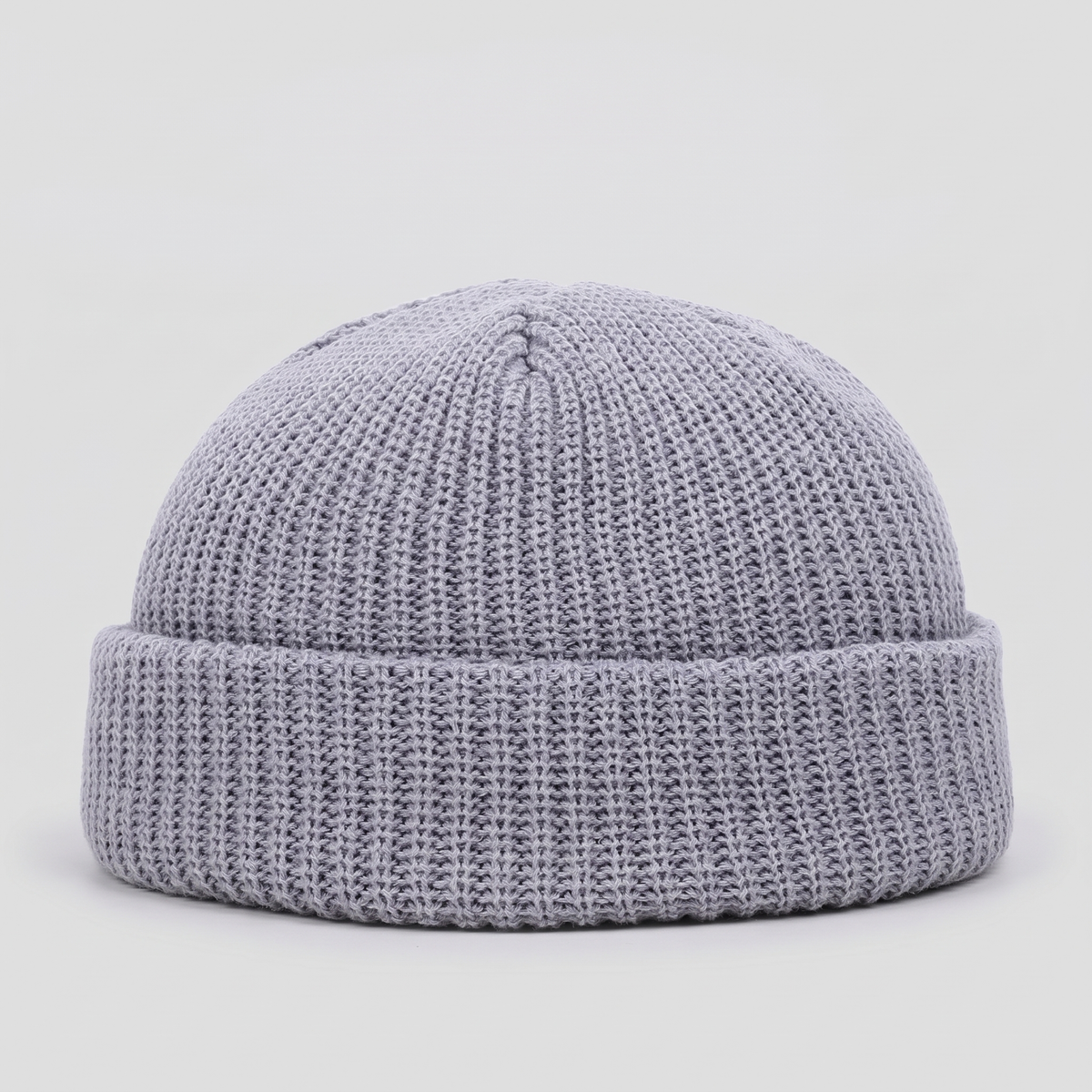 Czapka beanie męska – krótka - z wywinięciem - gruby splot waflowy