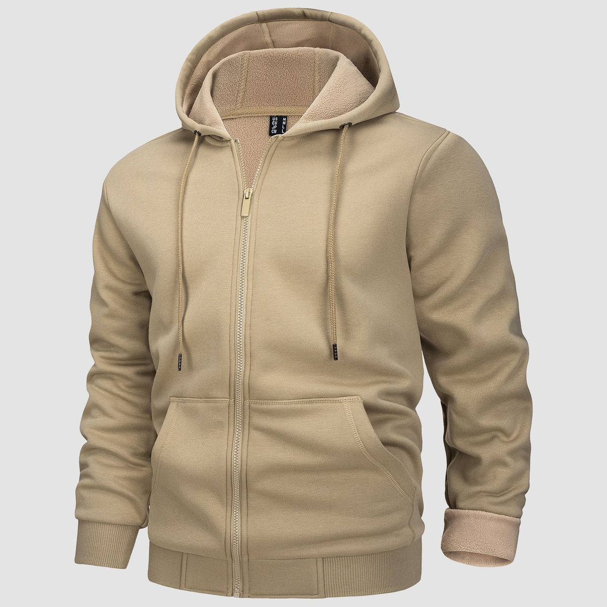 Bluza rozpinana męska z kapturem - khaki