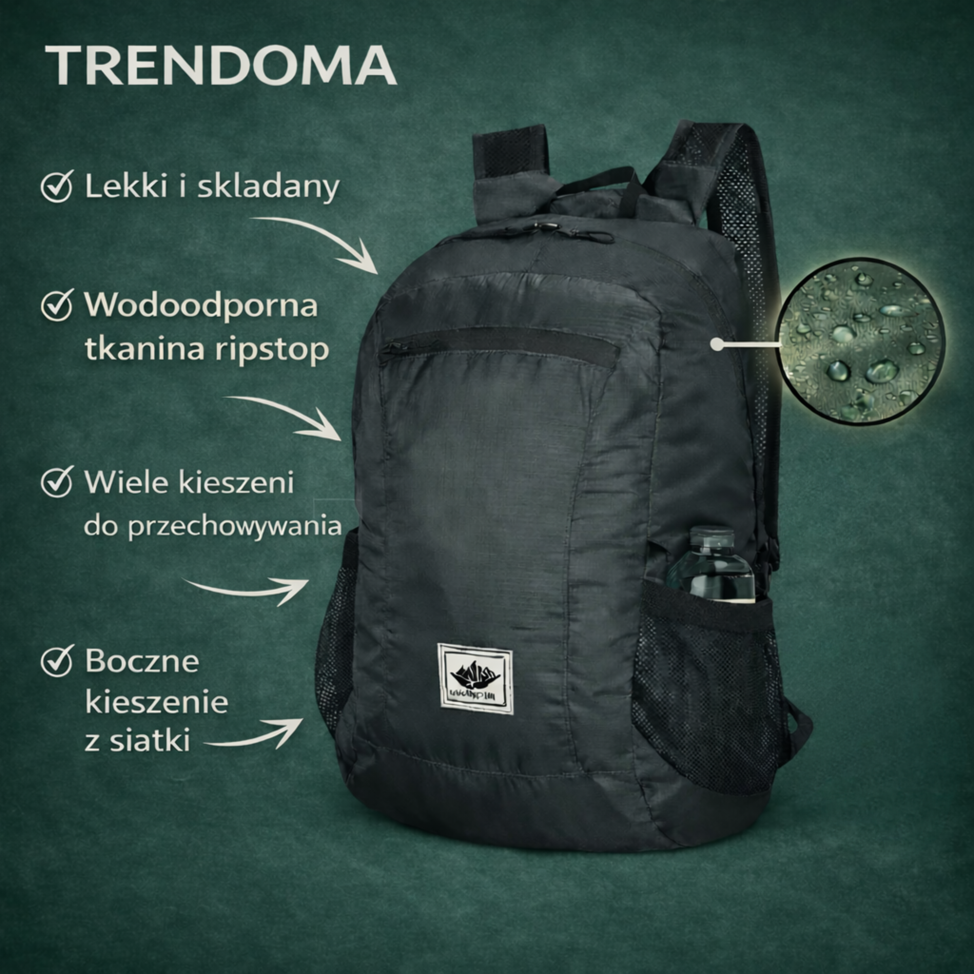 Lekki składany plecak outdoorowy – kompaktowy model turystyczny