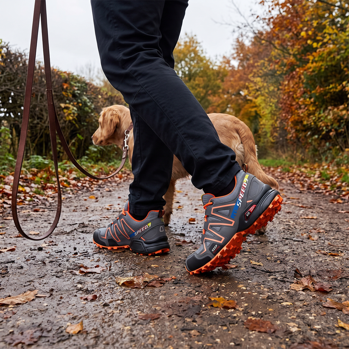 Buty trekkingowe męskie niskie – do biegania w terenie - gumowy bieżnik