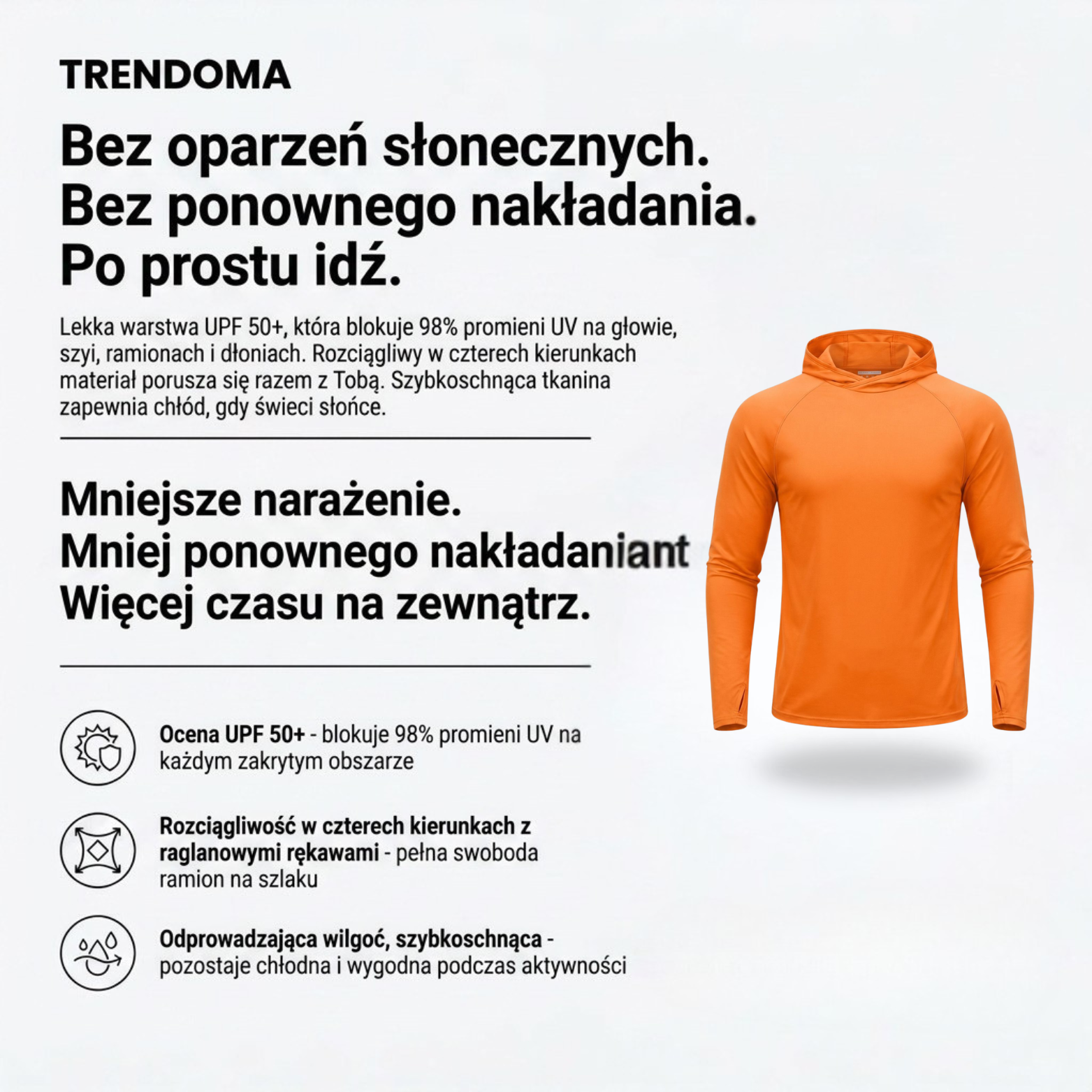 Męska bluza przeciwsłoneczna UPF 50+ – lekka i szybkoschnąca