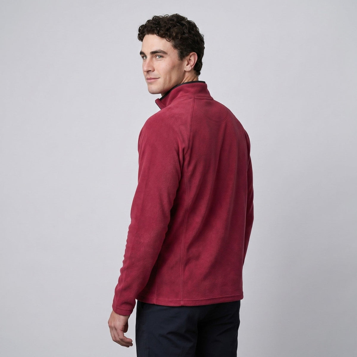 Polar męski half zip – bluza ze stójką - szybkoschnąca - odporna na mechacenie