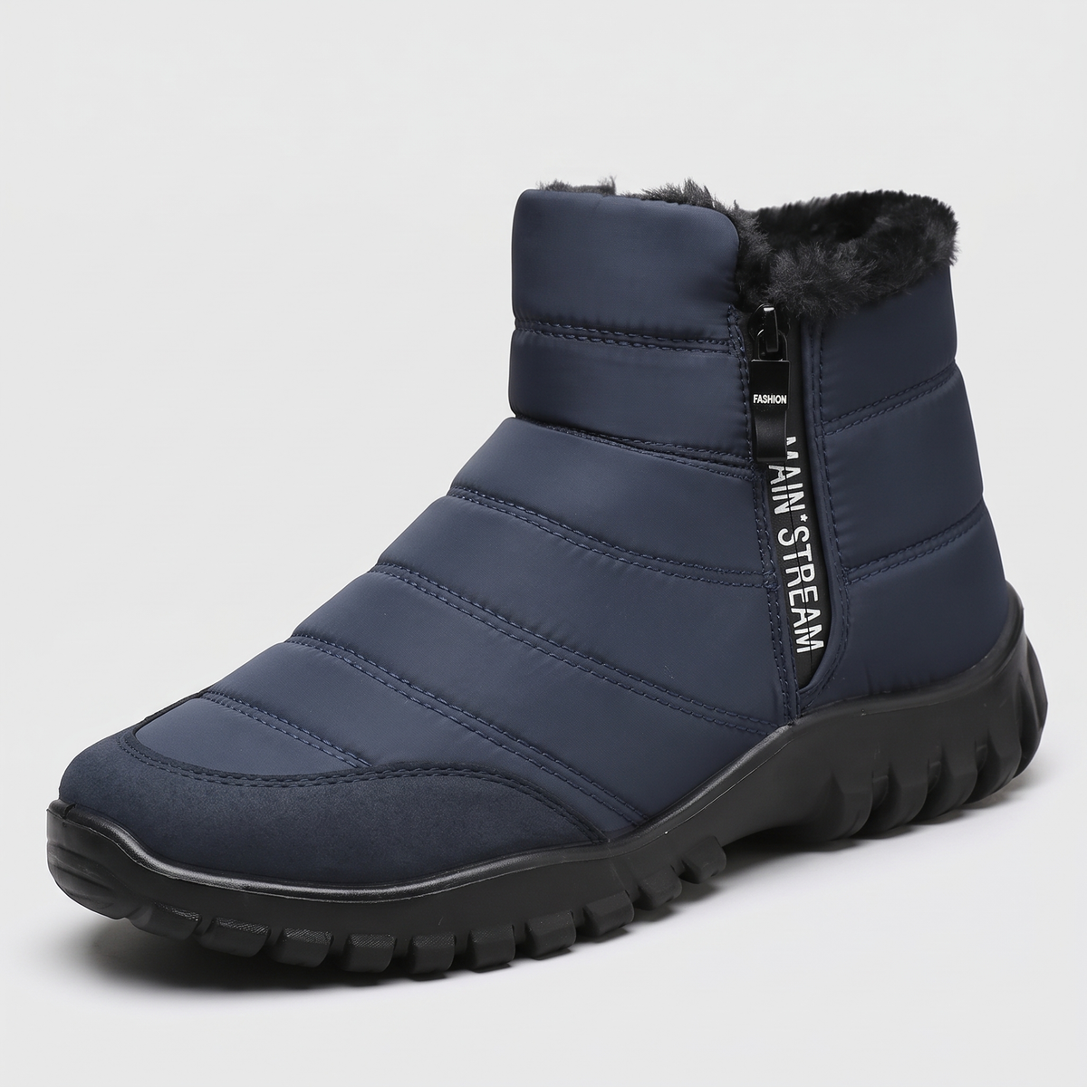 Buty zimowe męskie na zamek, kolor niebieski