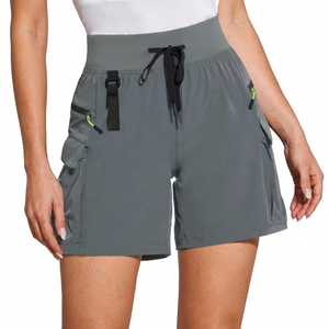 Szybkoschnące spodenki bojówki damskie – wysoki stan – outdoor i rower