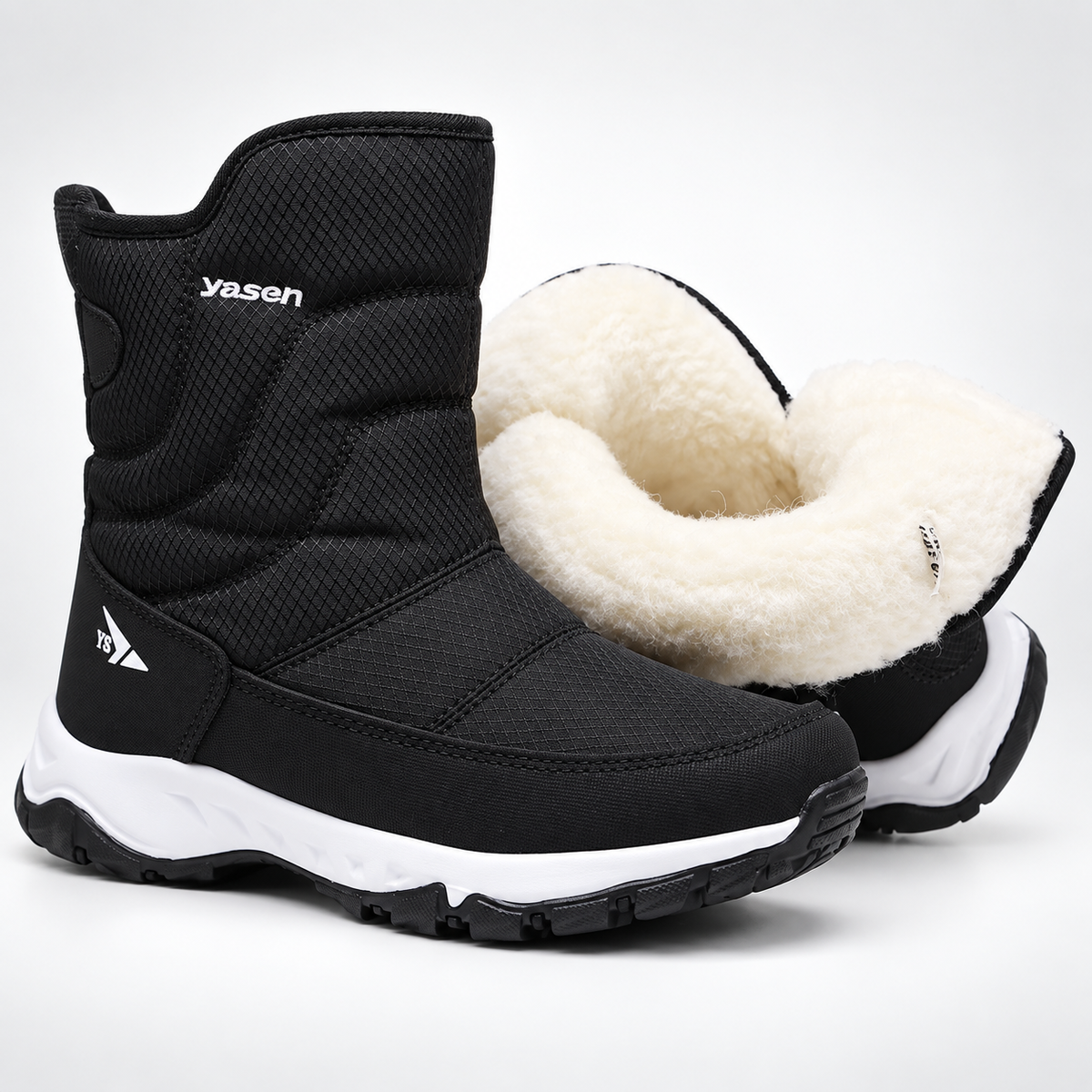 Buty zimowe męskie pikowane na zamek - zdjęcie 8
