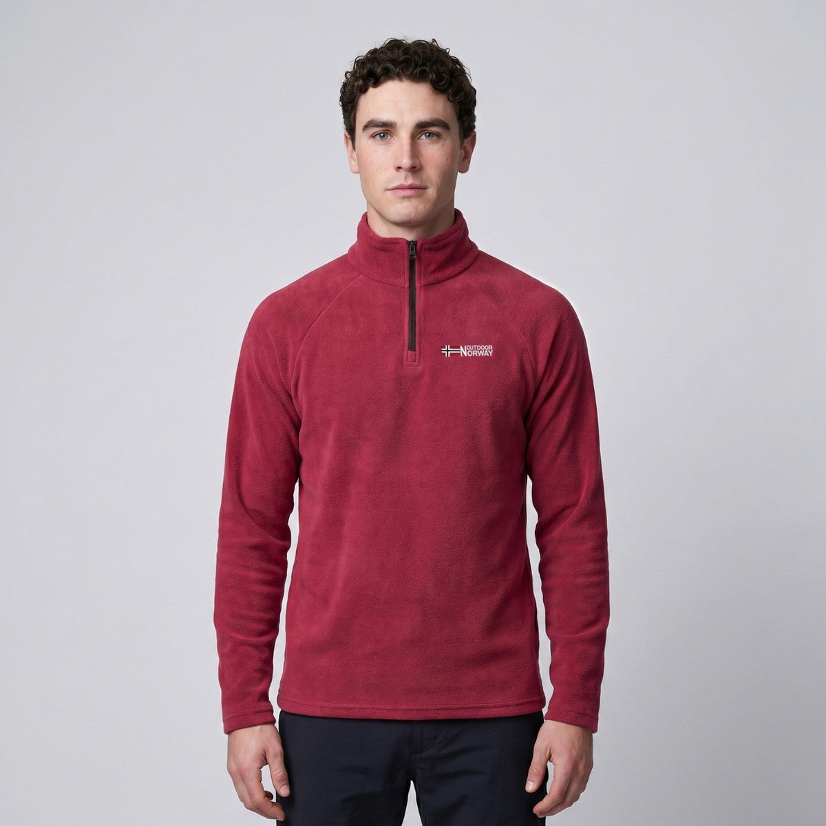 Polar męski half zip – bluza ze stójką - szybkoschnąca - odporna na mechacenie