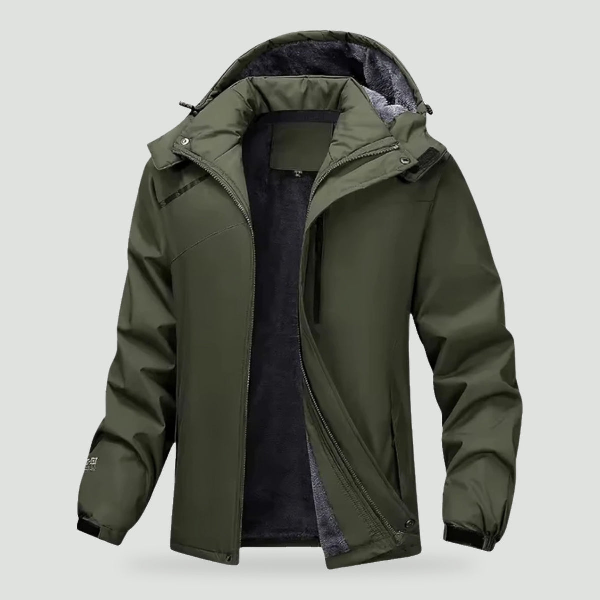 Kurtka przejściowa męska wodoodporna z polarem - zielony