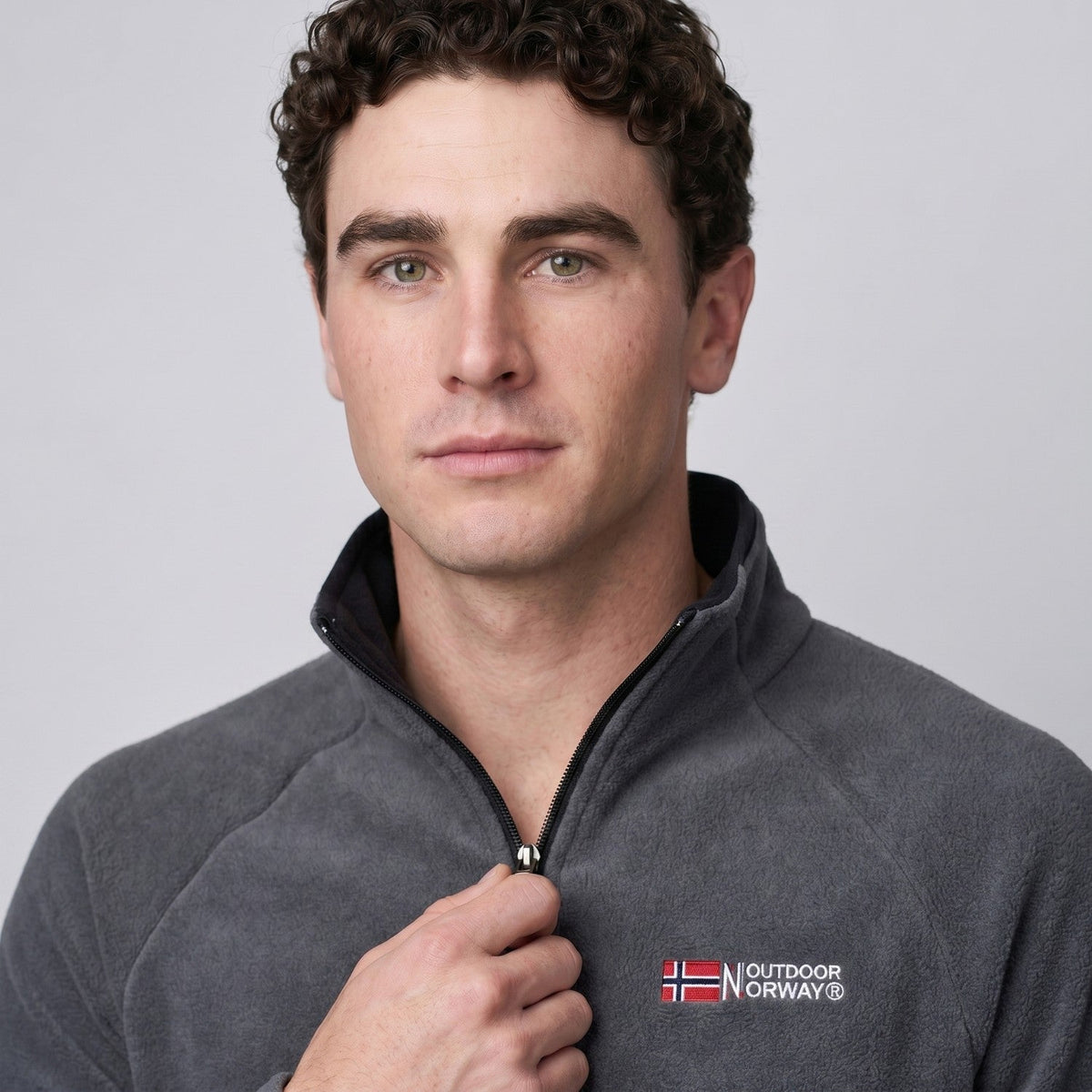 Polar męski half zip – bluza ze stójką - szybkoschnąca - odporna na mechacenie