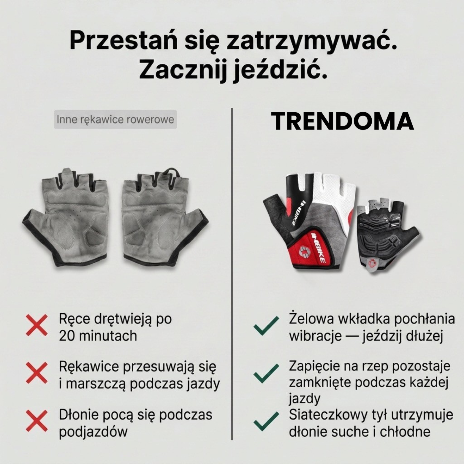 Oddychające Rękawiczki Rowerowe – Żelowe Wkładki z Odblaskowymi Wykończeniami