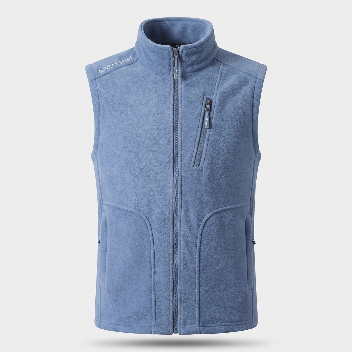 Bezrękawnik męski polarowy – unisex - stójka - 3 kieszenie na zamek - do 5XL