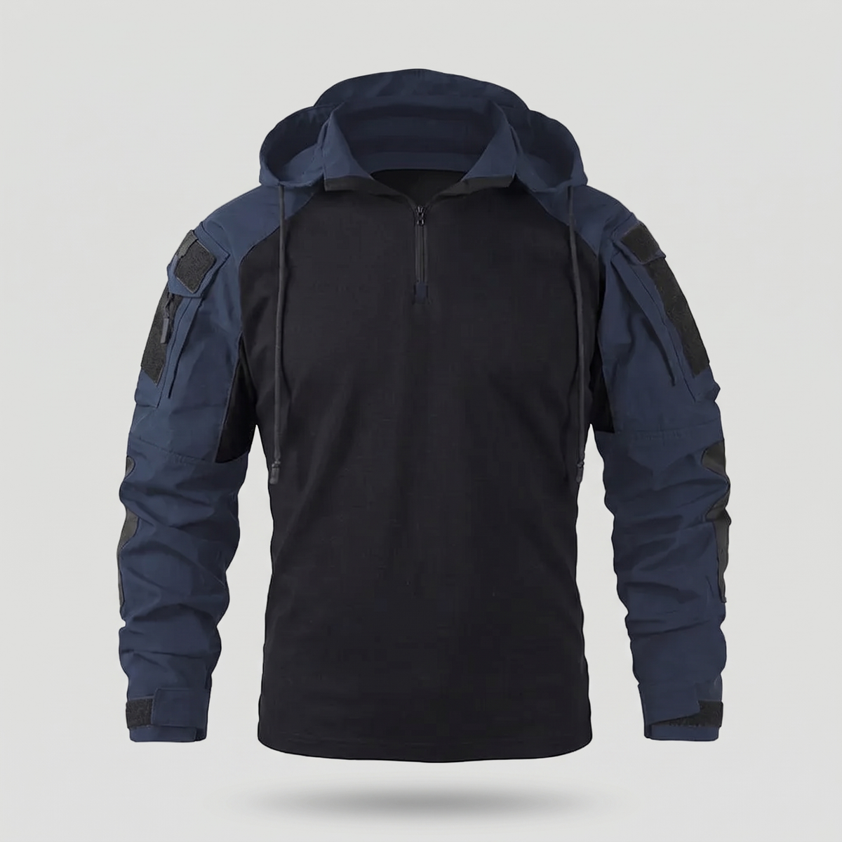 Bluza z kapturem męska taktyczna – combat shirt - kieszenie na ramionach - półzamek