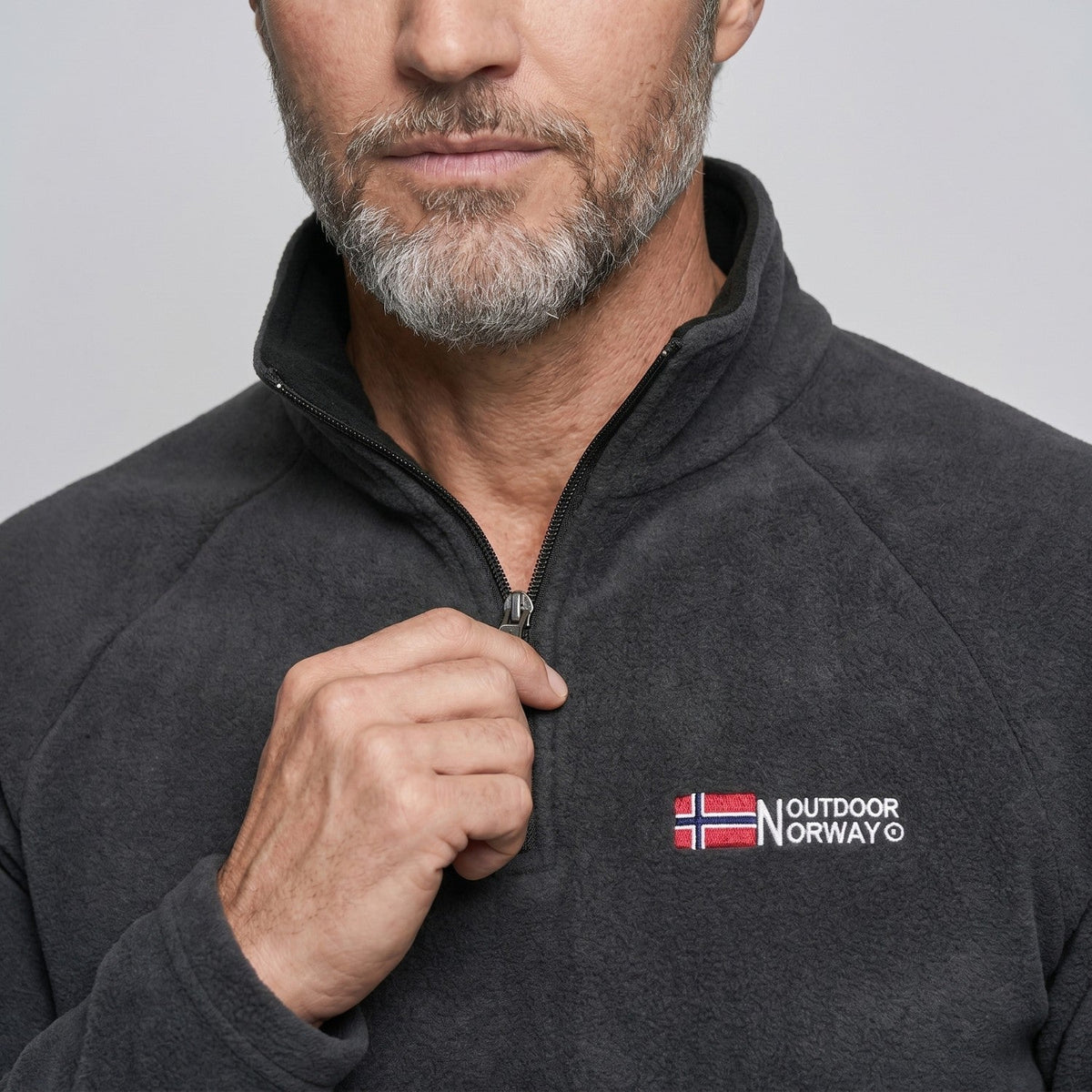 Polar męski half zip – bluza ze stójką - szybkoschnąca - odporna na mechacenie