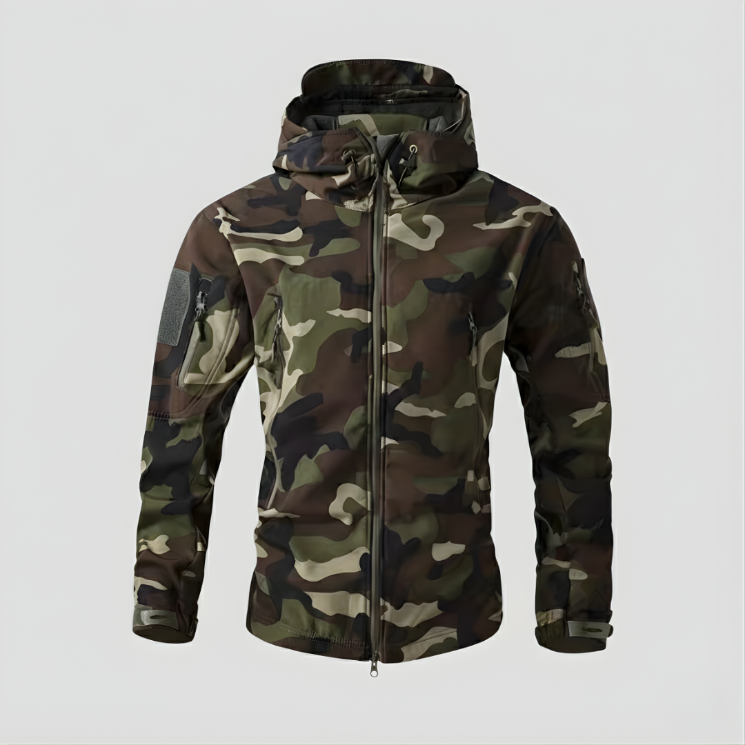 Męska kurtka sportowa z kapturem – jednokolorowa z zapięciem na zamek