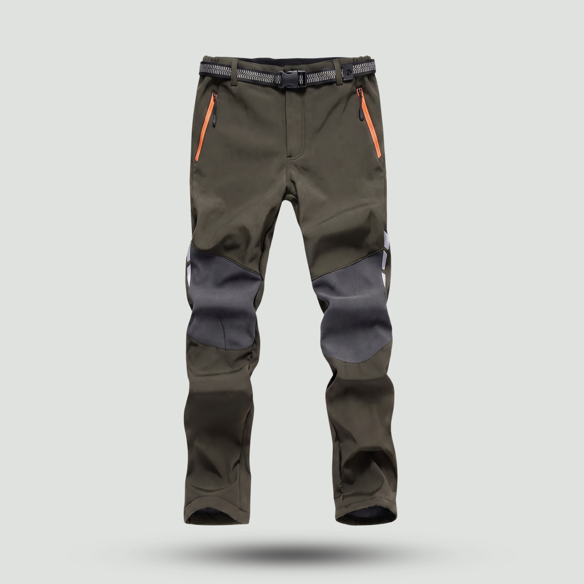 Spodnie trekkingowe męskie – softshell z polarem - wzmocnione kolana