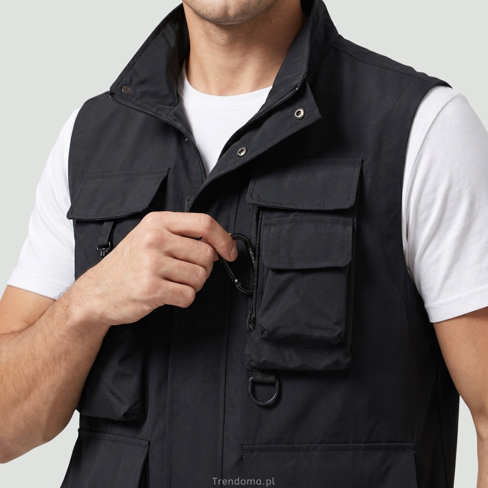 Męska Lekka Kamizelka Robocza – Wielokieszeniowa Konstrukcja Użytkowa do Użytku Outdoorowego