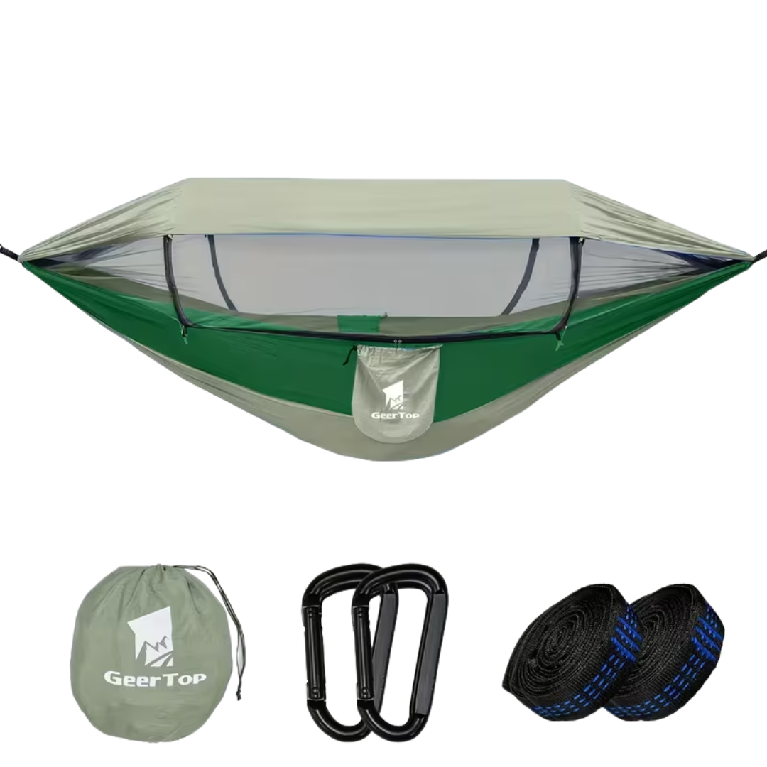 Hamak outdoorowy 3 w 1 – Moskitiera – Osłona przeciwsłoneczna