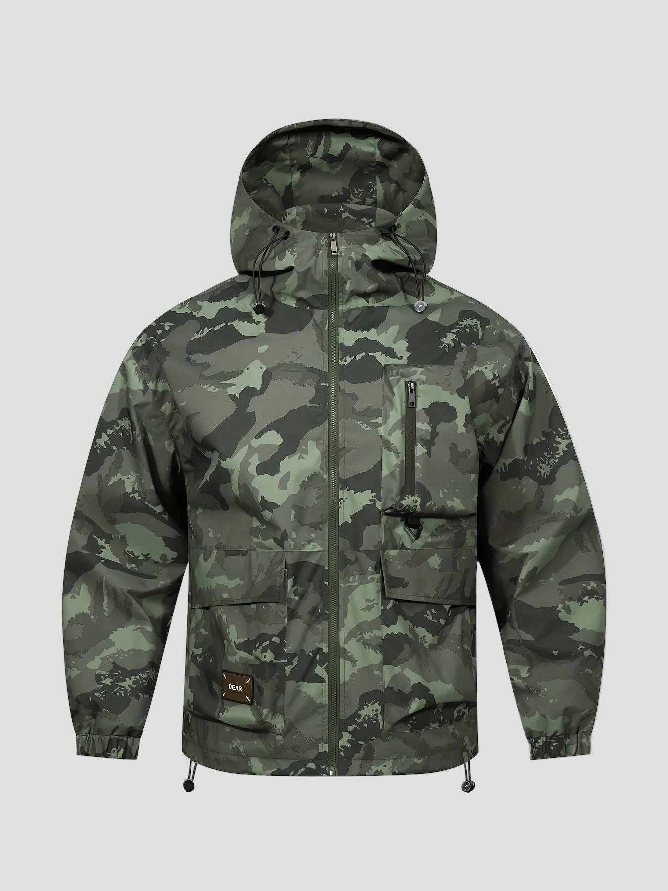 Kurtka z kapturem w kamuflażu – model outdoorowo-użytkowy