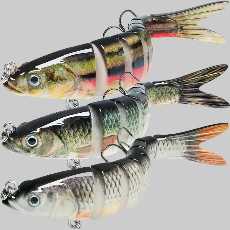 Wieloczłonowe przynęty typu swimbait – zestaw 3 szt. do wód słodkich i słonych