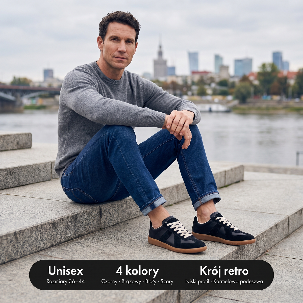Sneakersy retro unisex w rozmiarach 36-44 w 4 kolorach