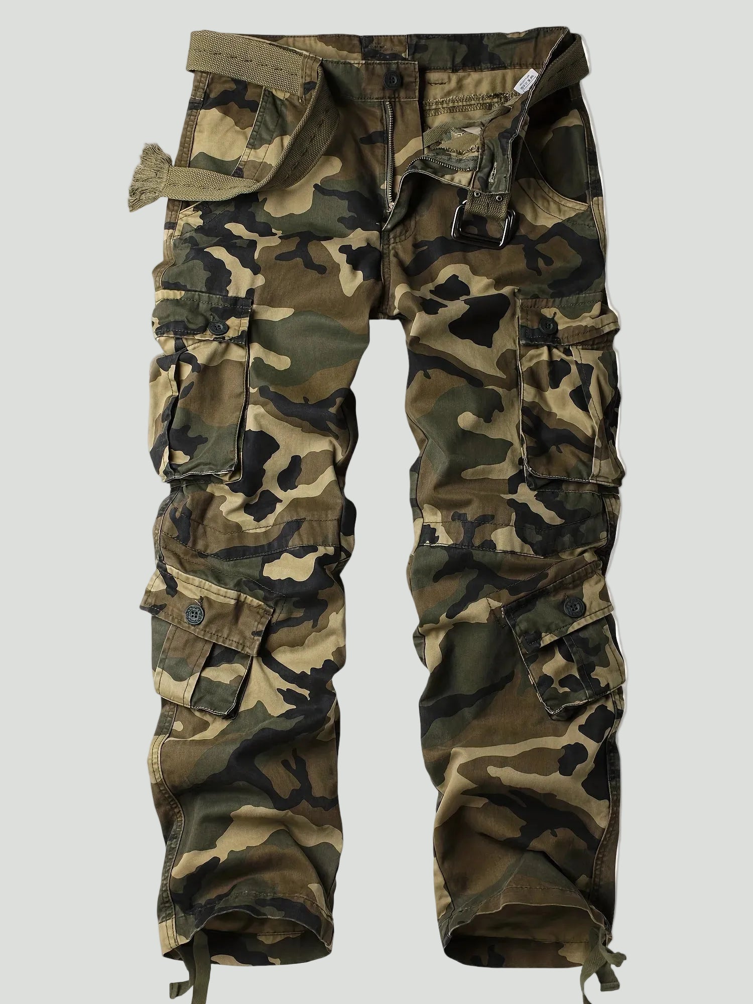 Męskie długie spodnie cargo z wielokieszeniowym designem