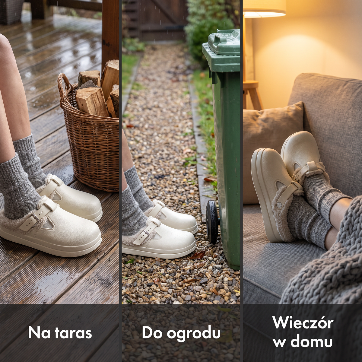 Kapcie na taras, do ogrodu i na wieczór w domu
