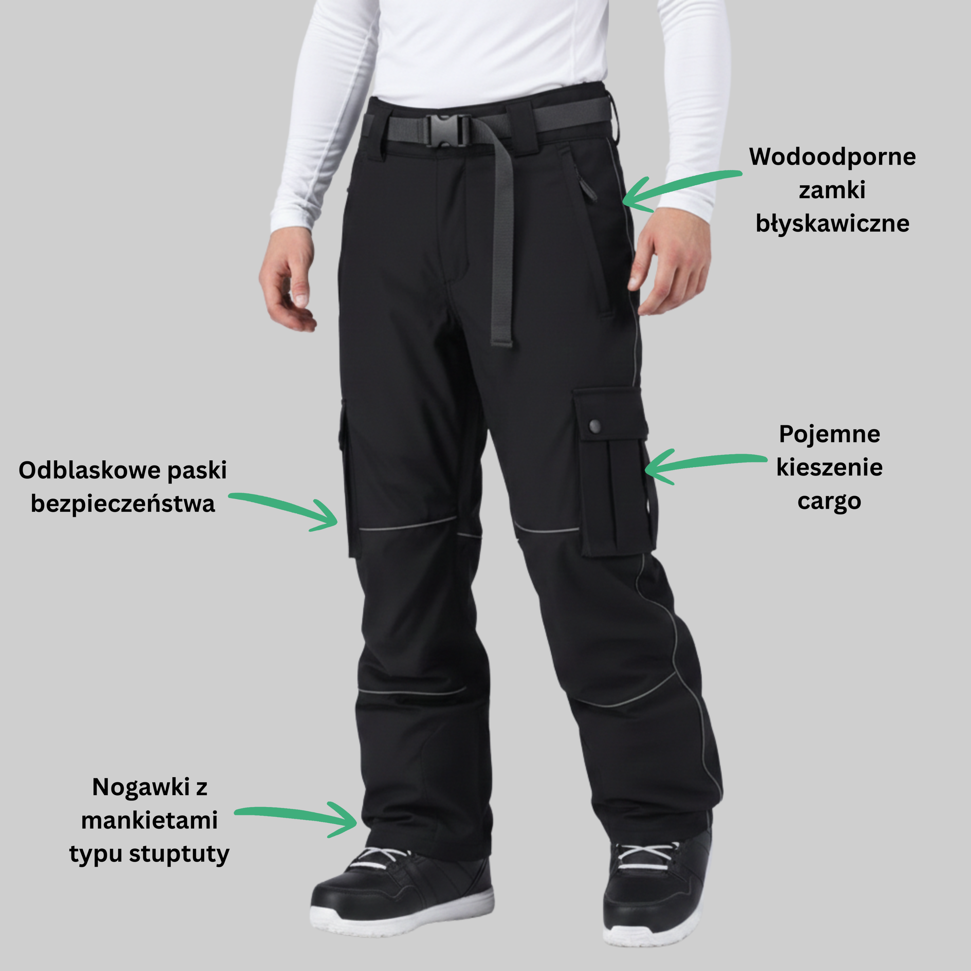 Spodnie snowboardowe unisex | Model zimowy do snowboardu i outdooru