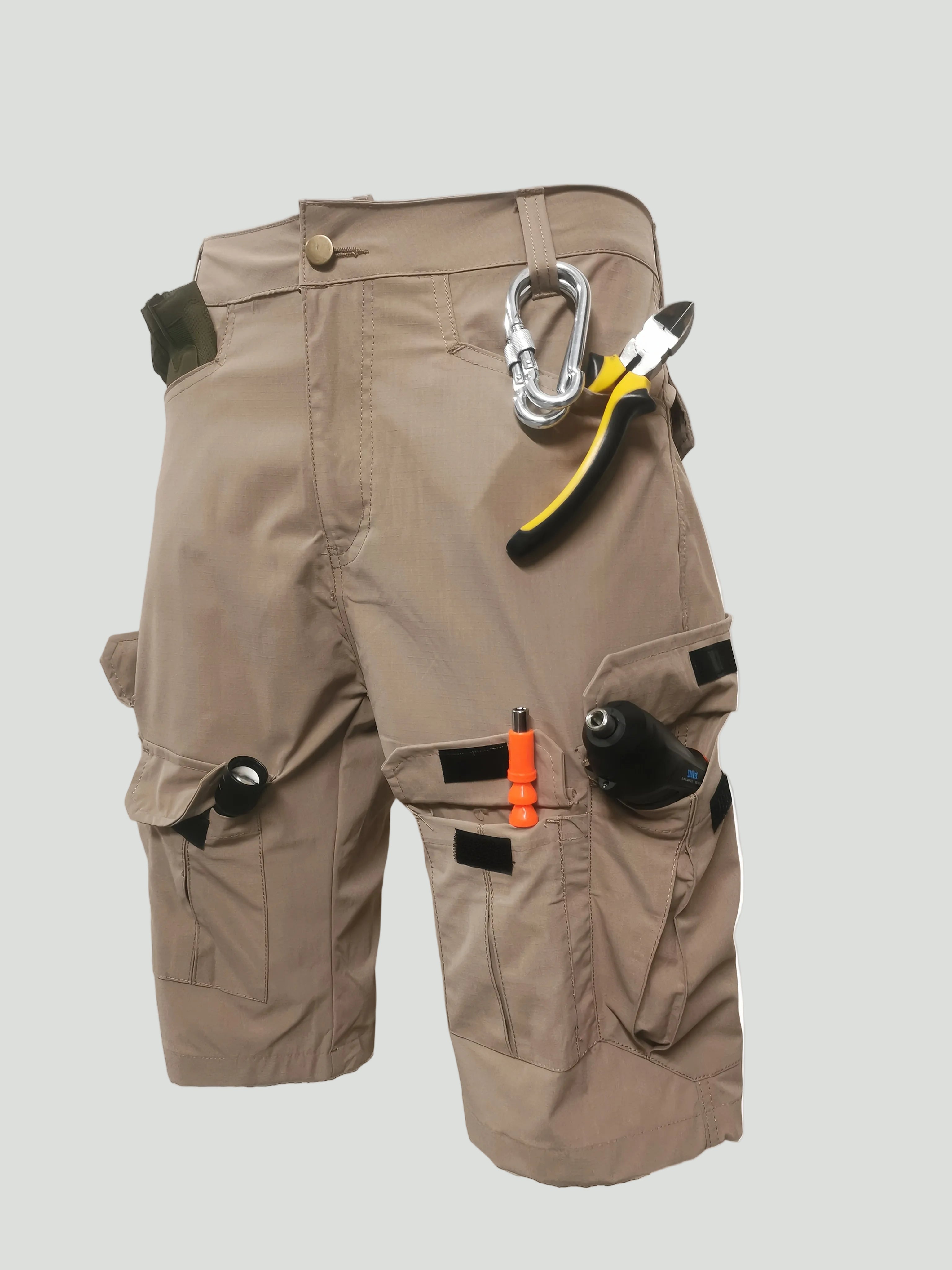 Męskie lekkie outdoorowe szorty cargo – wielofunkcyjny design użytkowy z wieloma kieszeniami