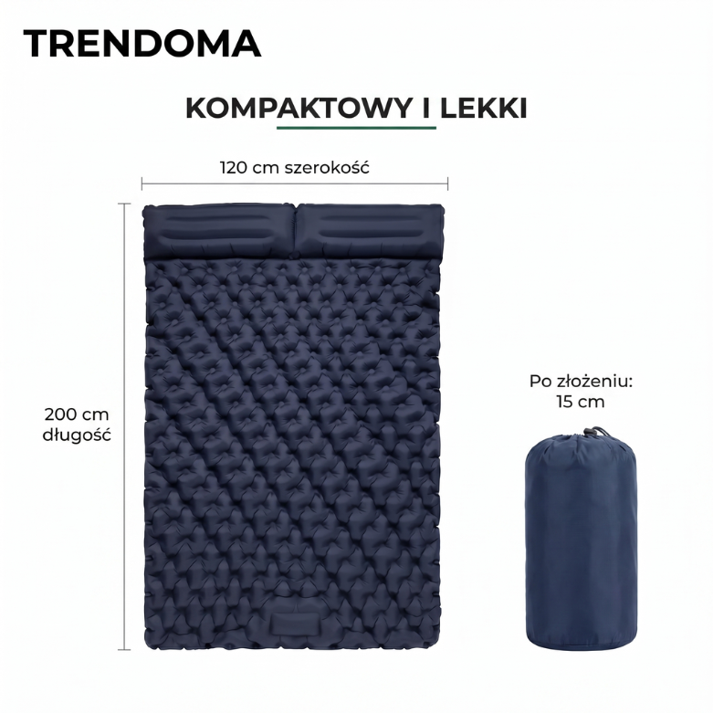 Podwójna mata dmuchana do spania – lekki model na camping i podróże