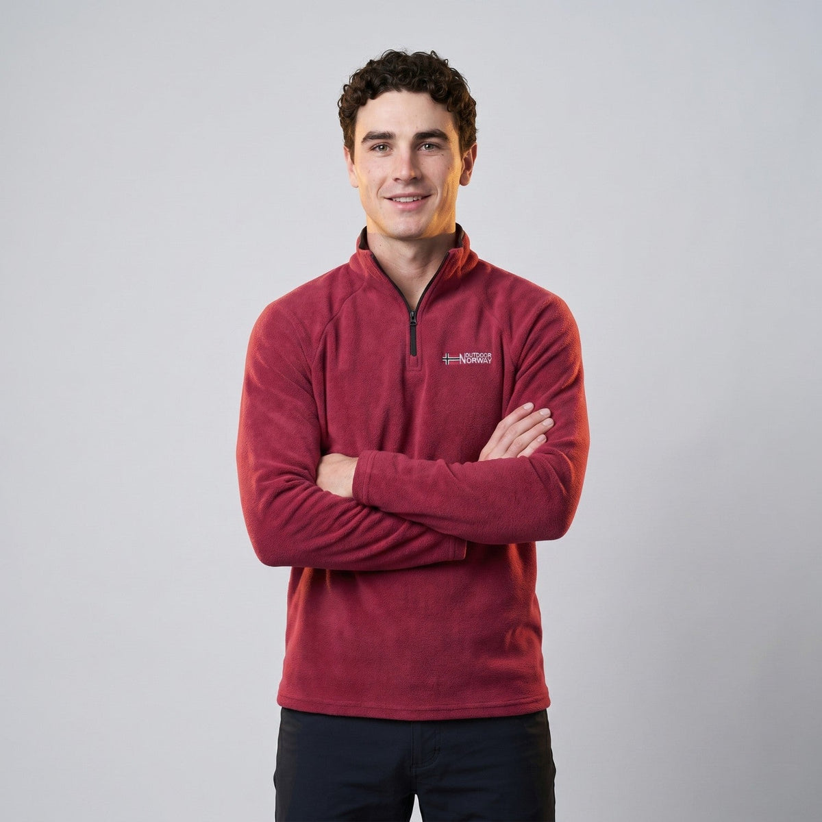 Polar męski half zip – bluza ze stójką - szybkoschnąca - odporna na mechacenie