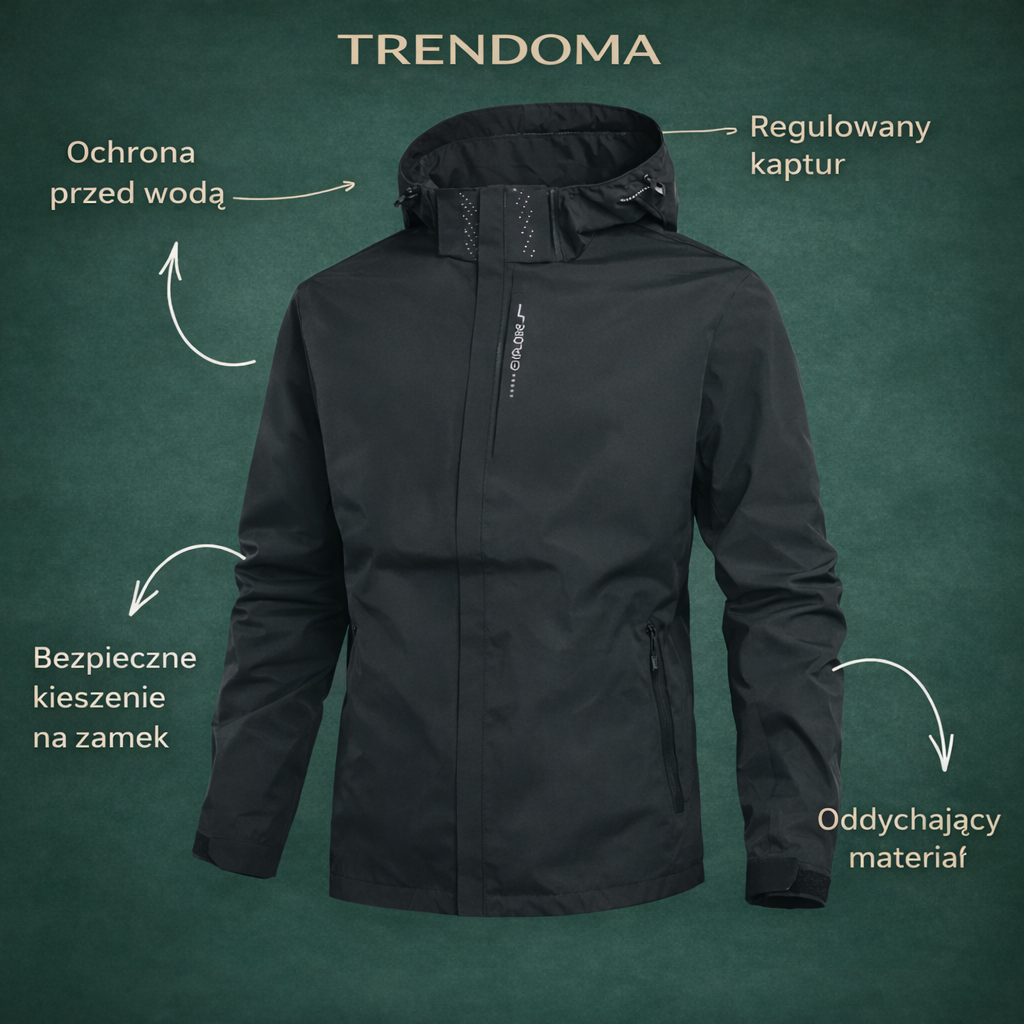 Lekka kurtka outdoorowa unisex – model wiatroodporny z kapturem