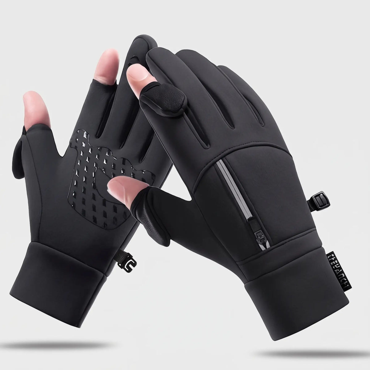 Rękawiczki zimowe – wędkarskie - odchylane opuszki - softshell z polarem