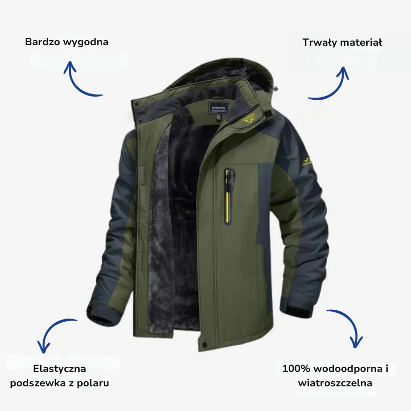 Męska kurtka zimowa wodoodporna i ocieplana – model outdoorowy