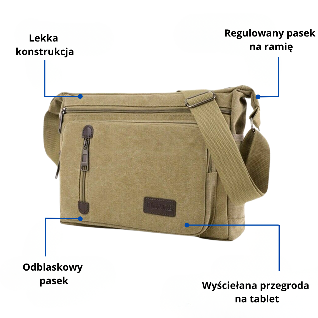 Torba na ramię outdoorowa – regulowany pasek do 150 cm – unisex