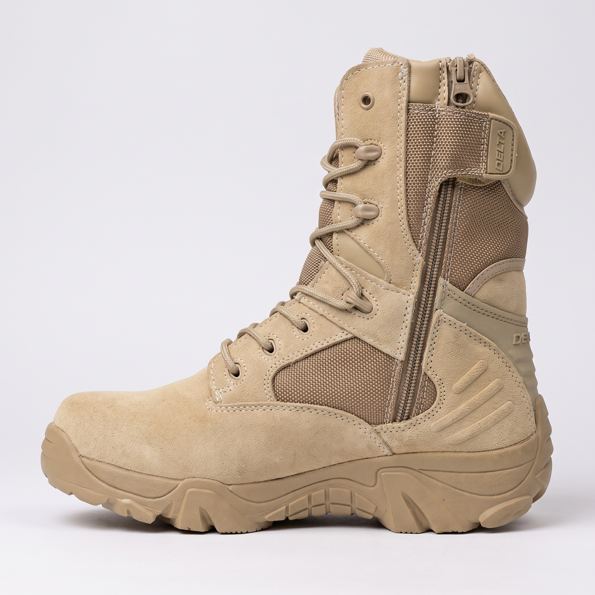 Buty trekkingowe męskie taktyczne – wysokie - zamek z boku - zamsz i nylon