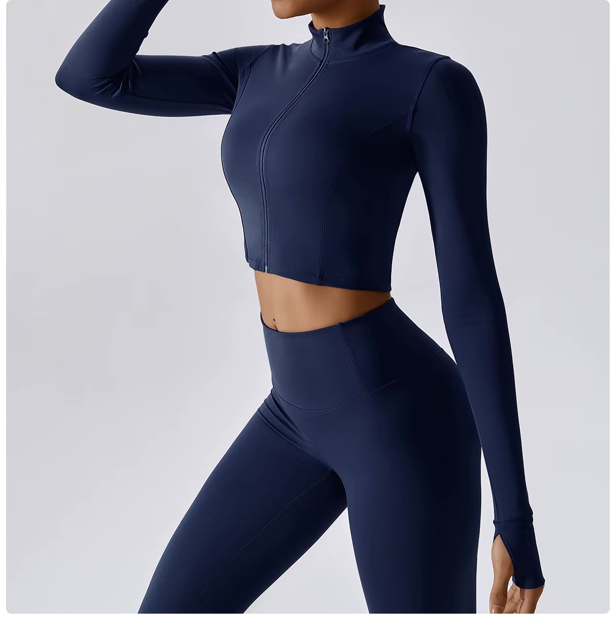 Zestaw sportowy damski 3-częściowy | Legginsy - top i bluza