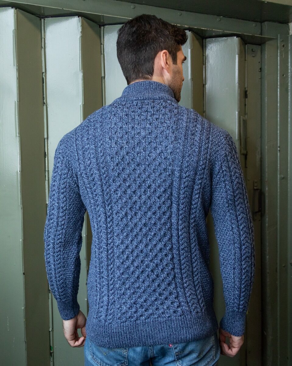 Sweter męski z zamkiem półgolf | Dzianinowy fason codzienny