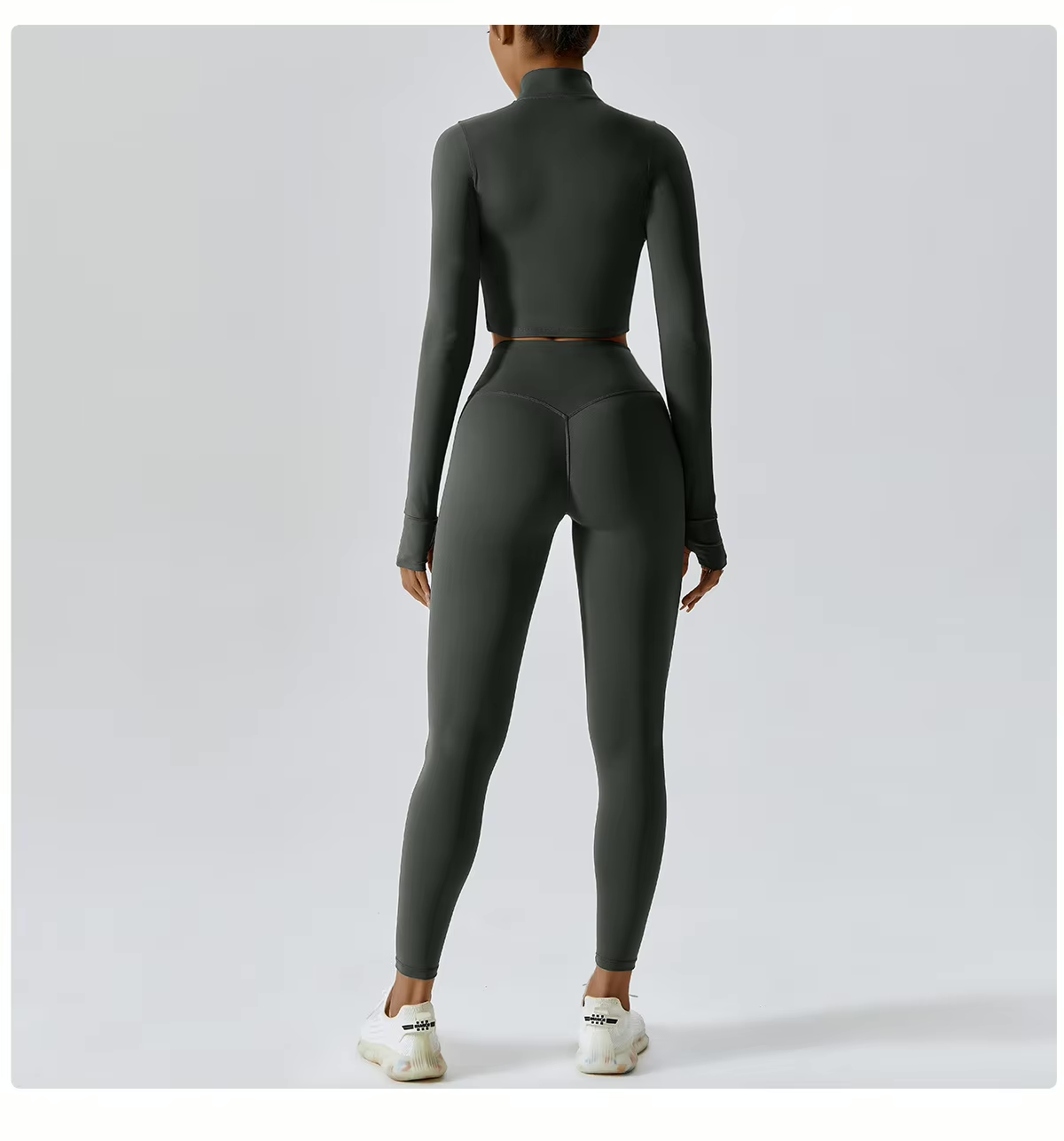 Zestaw sportowy damski 3-częściowy | Legginsy - top i bluza