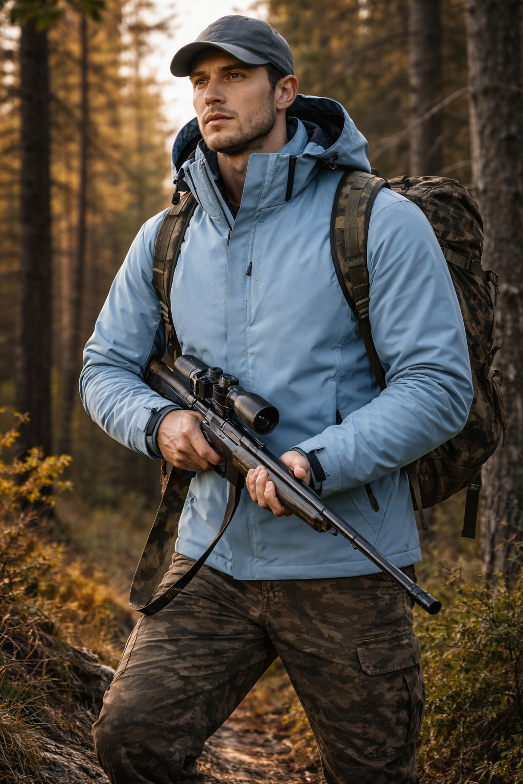 Lekka kurtka outdoorowa unisex – model wiatroodporny z kapturem