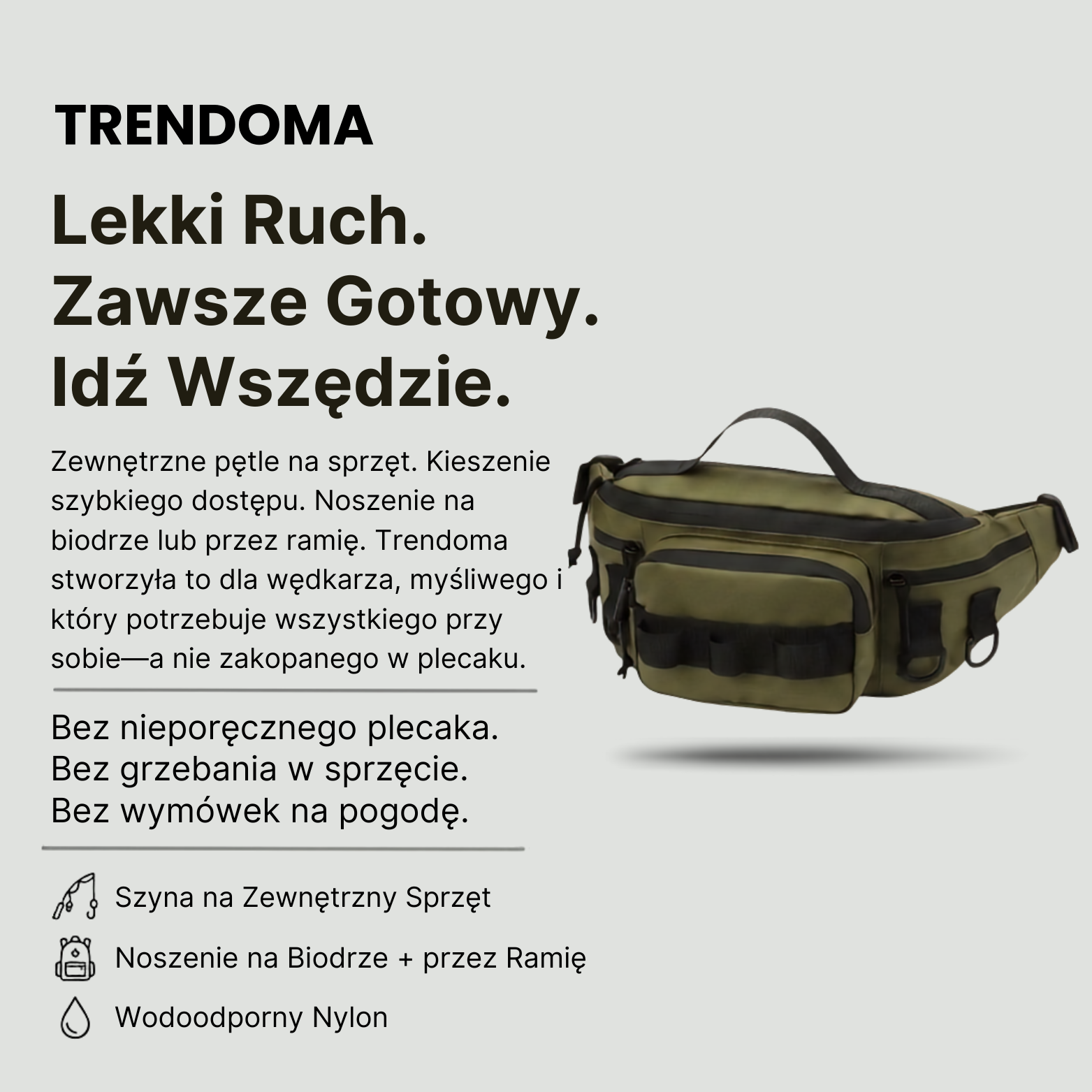 Kompaktowa Wodoodporna Saszetka Biodrowa Outdoor – Lekka i Praktyczna