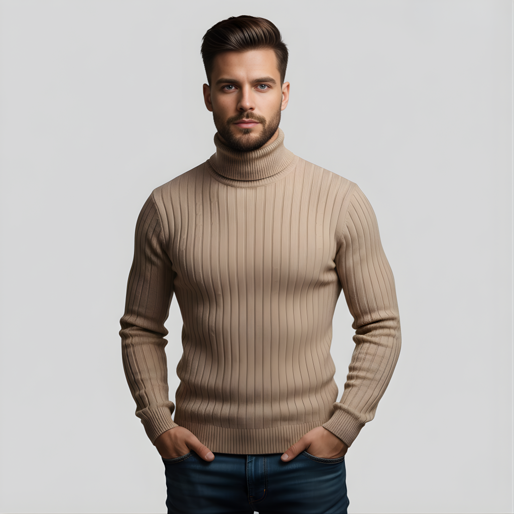 Sweter męski z golfem | Klasyczny fason zimowy