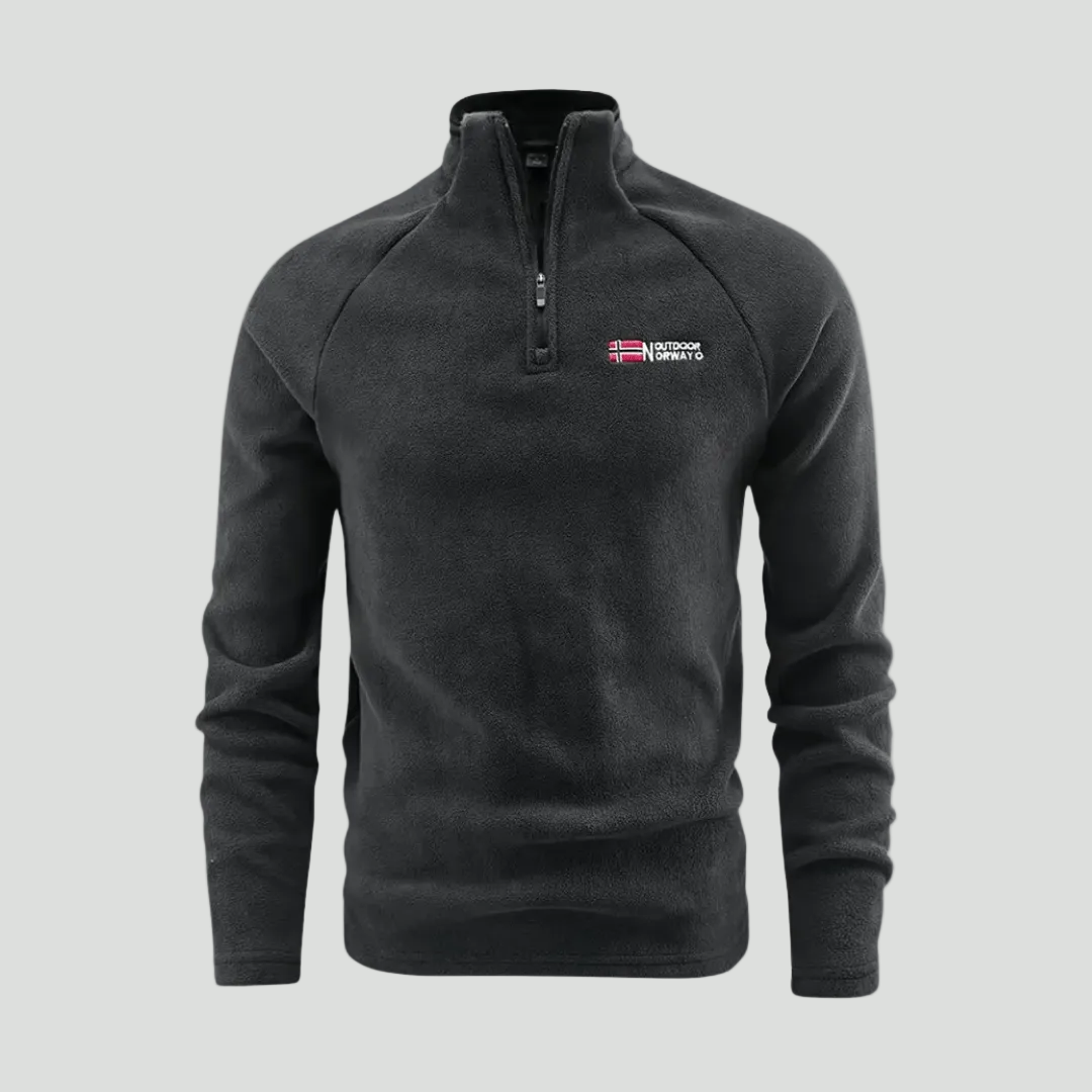 Polar męski half zip – bluza ze stójką - szybkoschnąca - odporna na mechacenie