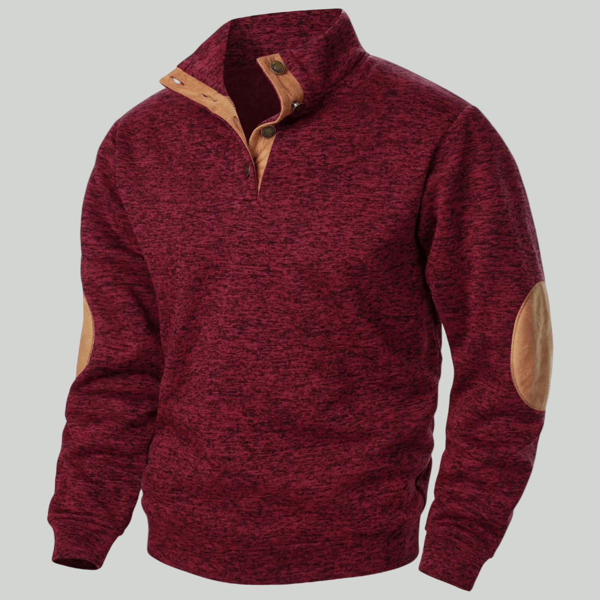 Męski dzianinowy sweter outdoorowy – model ze stójką