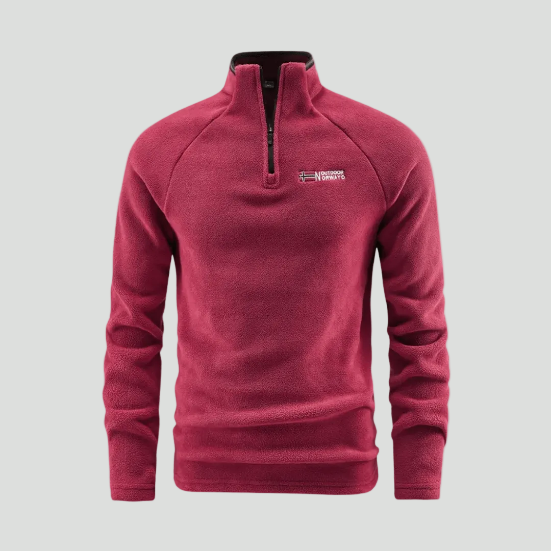 Polar męski half zip – bluza ze stójką - szybkoschnąca - odporna na mechacenie